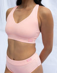 wireless Everyday crop bra pink + everyday brief