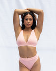 Wireless Plunge bra pink + everyday briefs