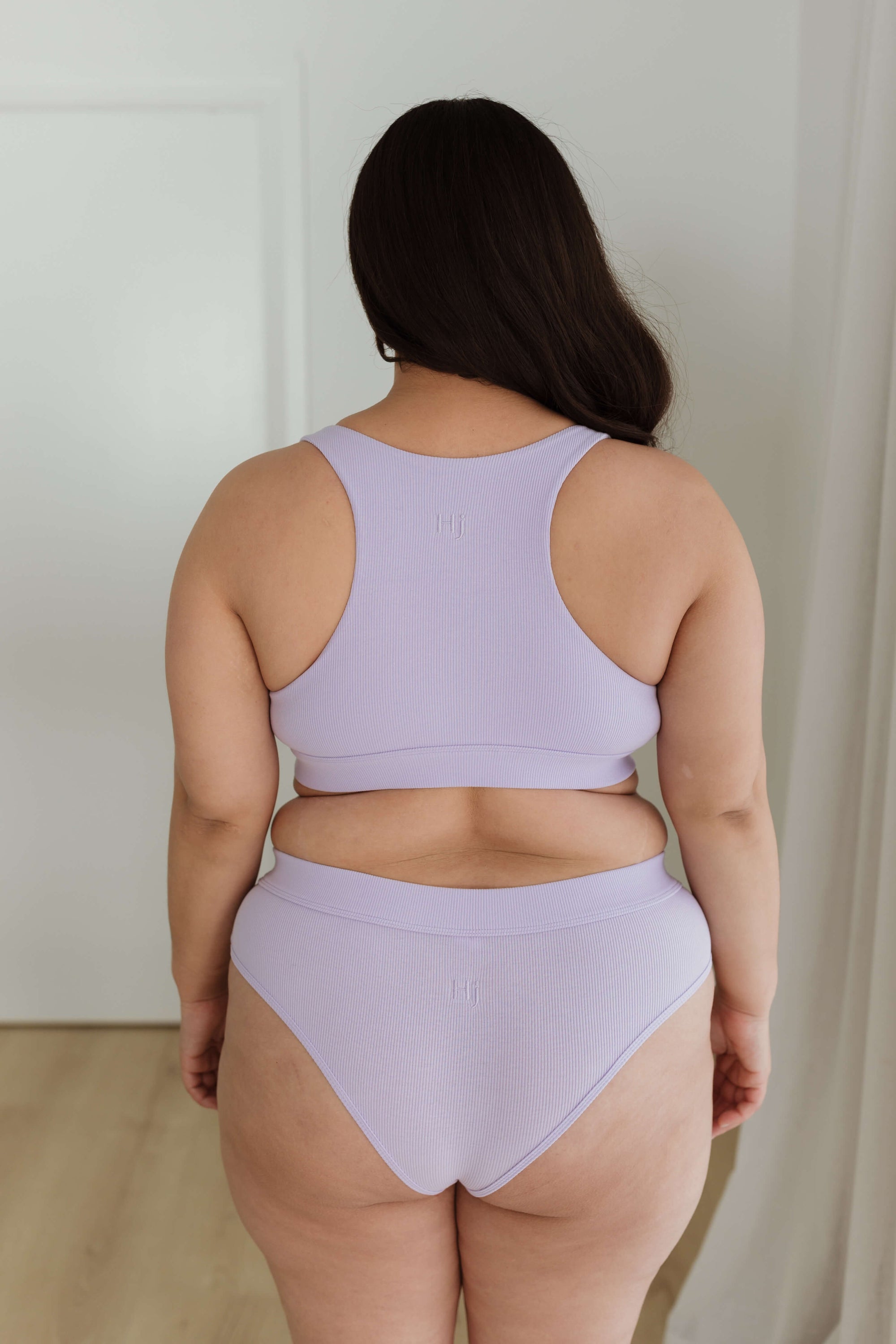 wireless Rear view lilac bra set everyday crop