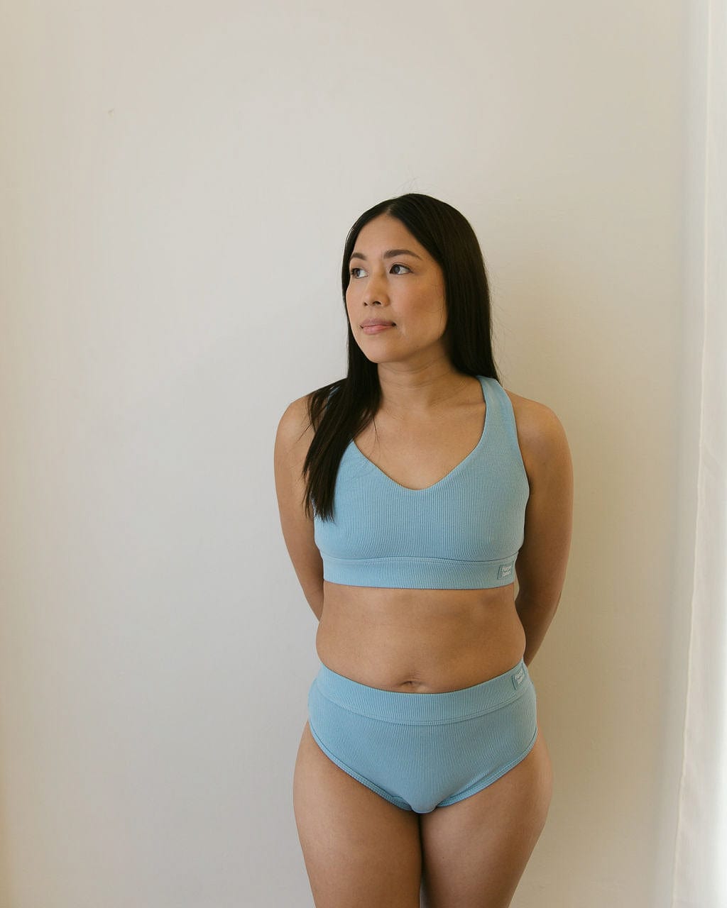 Sky blue wirless bra everyday crop 