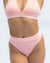 Wireless Bra Set Pink Thong + Plunge Bra