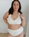 wireless cream everyday crop bra set