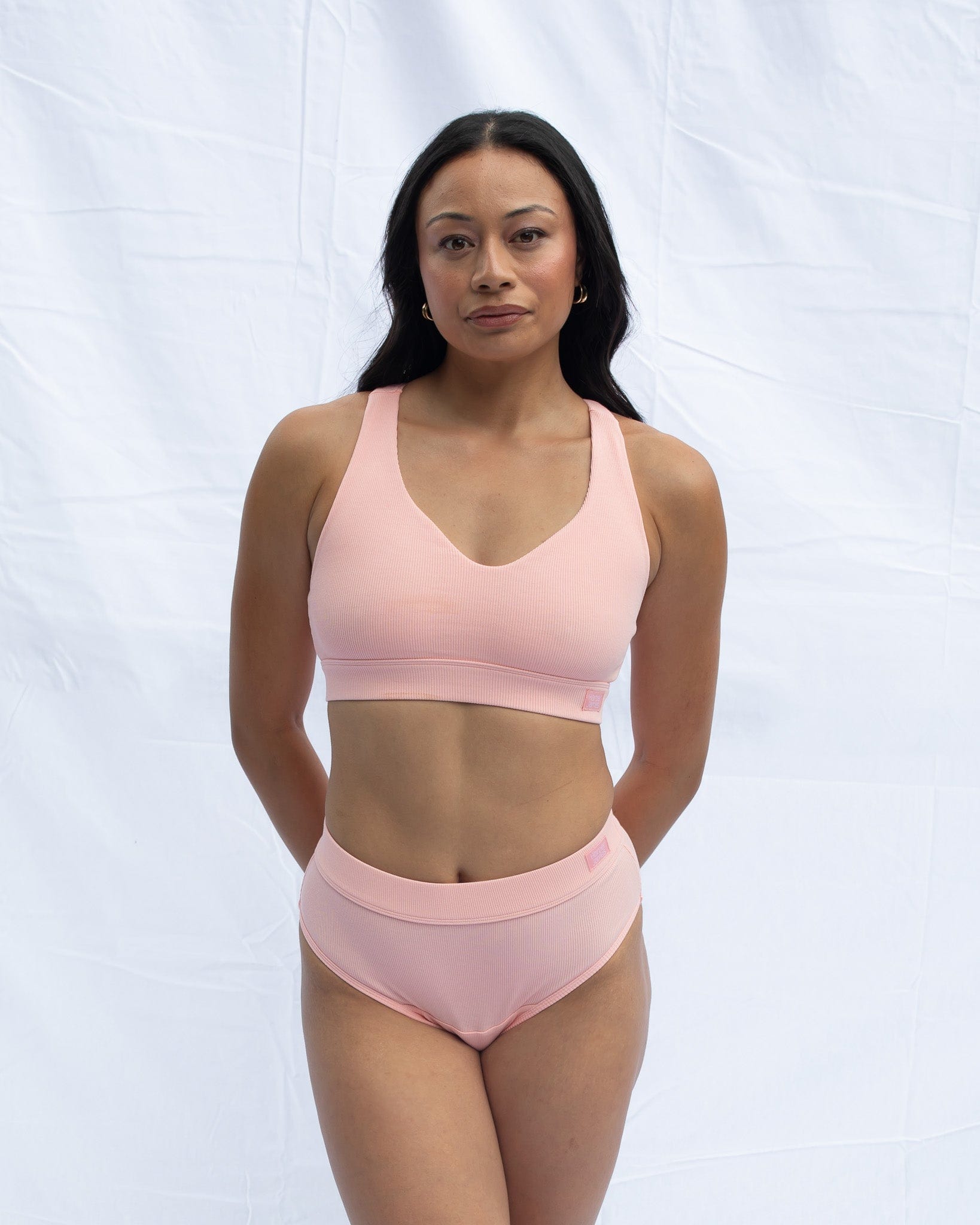 wireless everyday  blush pink bra + everyday brief